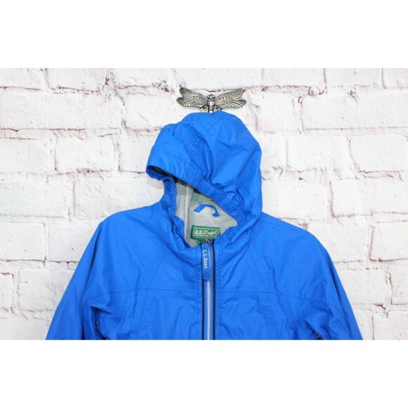 LL Bean Discovery Rain Jacket Full Zip Hooded Nylon Blue Size 4T - Picture 2 of 11